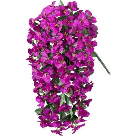 Bougainvillée artificielle, fleur suspendue artificielle pour l'extérieur, longues vrilles, idéale pour porte d'entrée, porche, jardinière, urne, terrasse, balcon. (1/5)