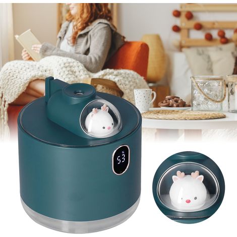 Humidificateur grande capacité 500 ml, humidificateur veilleuse vaisseau spatial, humidificateur de voiture, rechargeable par USB, vert. (1/5)