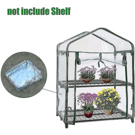 Étagère de jardin pour plantes d'intérieur et potager, couvercle transparent en PVC - 69 x 49 x 92 cm - 2 niveaux (1/3)