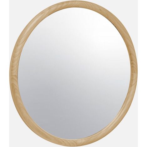 Espejo redondo de madera de pino decorativo de pared, 60cm