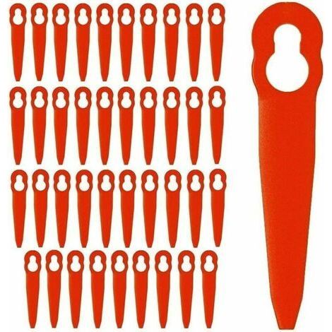 Ersatzklingen aus Kunststoff, 40 Stück Ersatz-Schneidklingen aus Kunststoff, Rasenmähermesser, Rasenmäherzubehör (Rot) (1/3)