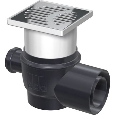 ACO Scarico a pavimento Easy-Flow DN70/100/1,5Gradi/1,6l/s/ Kst150x150/K3/ Supporto./ WS50 afflusso laterale DN50, 2700.00.77
