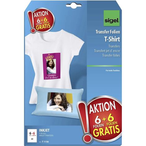 [NEUWERTIG] B-Ware Sigel T Shirt Transferfolien Textilfolien Helle Baumwolle 12 Stück Inkjet