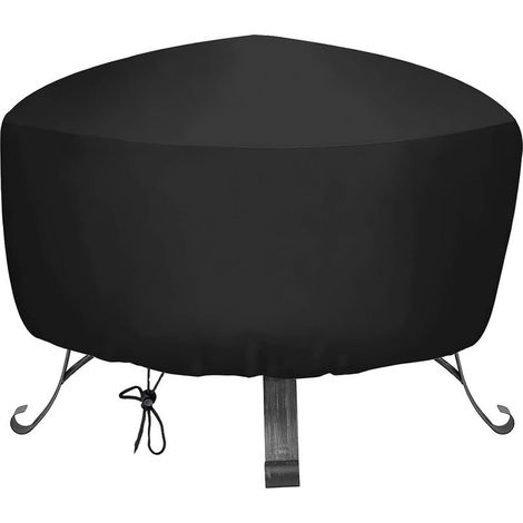 Housse de Foyer Barbecue ,Housse de Brasero Ronde avec Cordon de Serrage,Housse de Foyer en Tissu Oxford Imperméable,Housse pour Meubles de Jardin,Housse de Protection pour Poêle (Dia.85 x 40 (1/5)