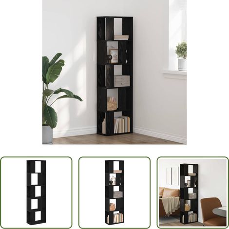 vidaXL Bücherregal Holz - Bücherregal Schwarz Eichen-Optik 45 x 23,5 x 162,5 cm (1/5)