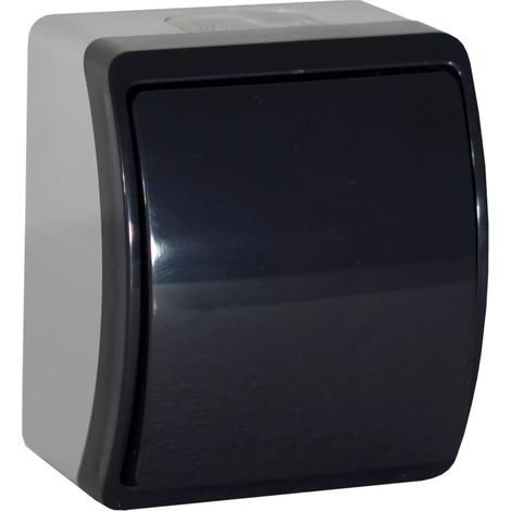 Interrupteur unipolaire étanche gris anthracite IP44 KOALA