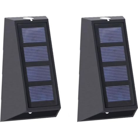 Set mit 2 solarbetriebenen Wandleuchten mit automatischem Farbwechsel für Zaun und Garten (1/5)