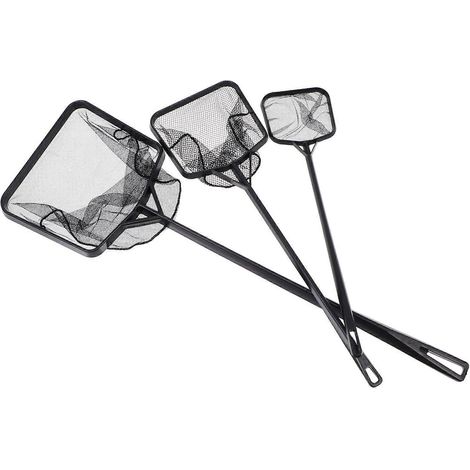 Ensemble de 3 épuisettes de pêche, sans danger pour les aquariums et les bassins, facile à transporter, maniable. (1/5)