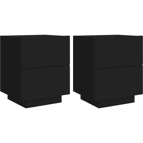 Maison Exclusive - Nachttische mit LED-Leuchten 2 Stk. Schwarz Ho