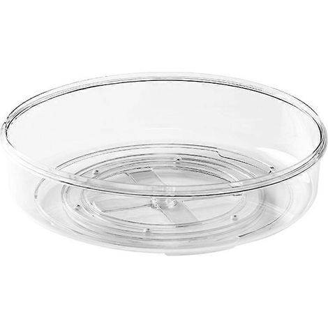 Meuble de rangement, plateau tournant transparent de 29 cm (11,5 pouces), rangement rotatif pour épices, cuisine, garde-manger, réfrigérateur, salle de bain (1/5)