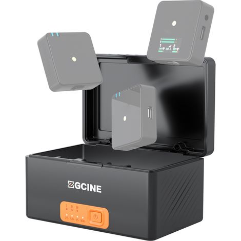 Boîtier de charge pour microphone sans fil ZGCINE PS-R30pro : boîtier de charge à 3 emplacements, batterie haute capacité intégrée, chargeur rapide USB-C PD, compatible avec les microphones RODE Wirel (1/2)