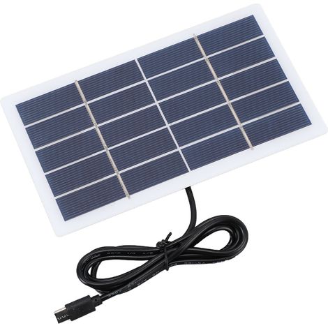 Panneau solaire étanche 2W en silicium polycristallin avec chargeur et interface Type C pour éclairage extérieur et caméras de sécurité (1/5)