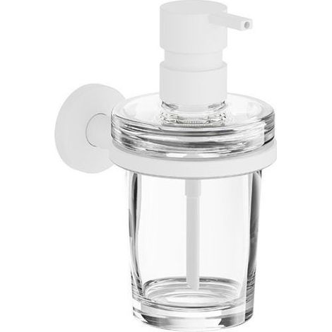Inda - Wandseifenspender One weiß undurchsichtig/transparentes Glas 250 ml