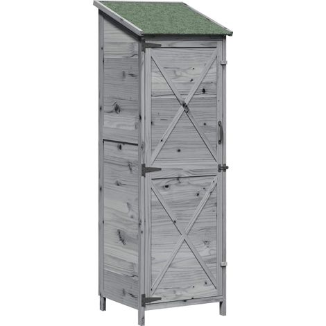 Cobertizo de Jardín Gris 59,5 x 56 x 176,5 cm vidaXL