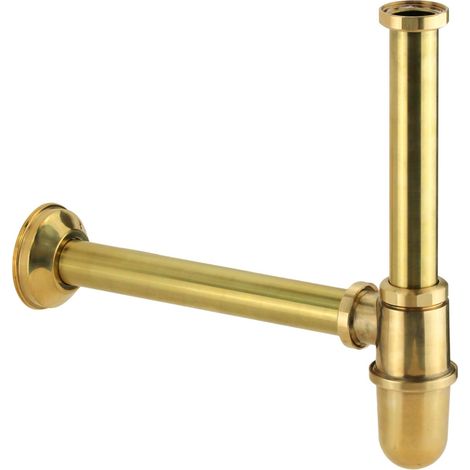 Siphon bouteille allongé couleur laiton naturel 300 mm De Borri S18/FO114 Laiton naturel (1/2)