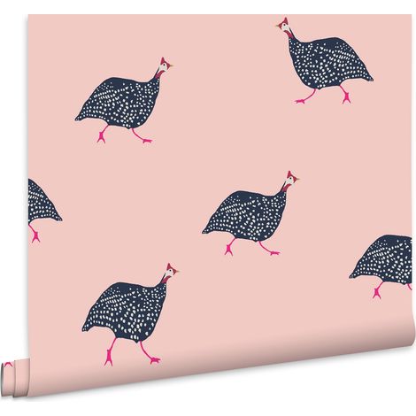 Joules Vliestapete Guinea Fowl Blush Pink 10mx52cm