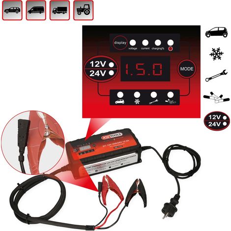 KS TOOLS 12V + 24V SMARTcharger Hochfrequenz-Batterieladegerät 25A/12,5A - 550.1745 (1/5)