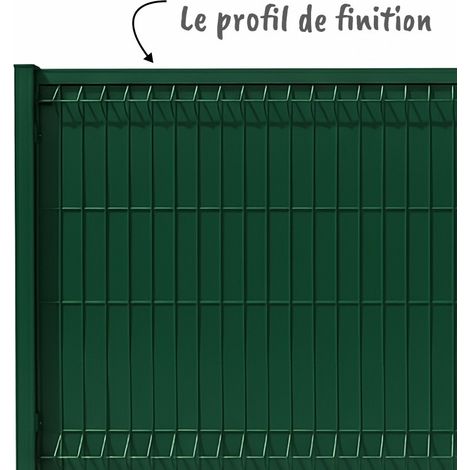 Profil pour grillage rigide - finition lames d'occultation 2 x 1.25m - RAL6005 - ALUHOME