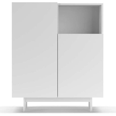Mueble auxiliar modelo 602-1 acabado en blanco. 110 cm (alto) x 90 cm (ancho) x 34 cm (prof.) (1/3)