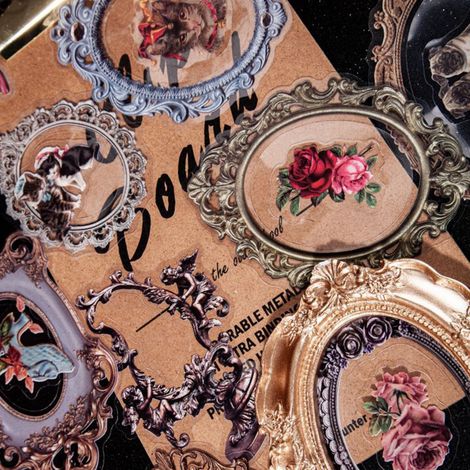 Série de cadres autocollants Retro Story PET : Matériel de décoration pour journal encadré vintage (20 feuilles) - Manoir du Tea Party (1/5)