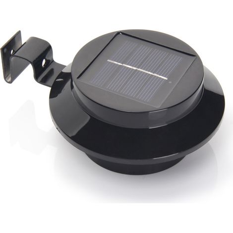 lampes solaires pour gouttières d'extérieur avec support réglable clôture jardin mur cour ,lumière blanche 1 pcs Noir (1/3)
