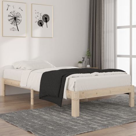 Bed Frame without Mattress Solid Wood Pine 100x200cm vidaXL (1/5)