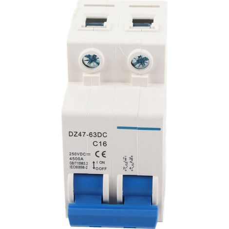 Disjoncteur miniature 2P DC 250V DZ47 63DC, montage sur rail DIN, appareillage électrique basse tension (1/5)