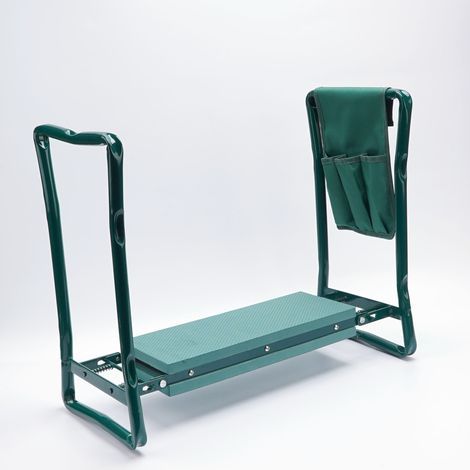 Chaise de jardin pliante 2 en 1 avec genoux Tabouret de jardin sécuritaire avec poignée et coussin en mousse pour s'asseoir et s'agenouiller-Karteo (1/4)