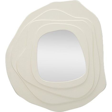 Specchio da parete Dalia bianco dalla forma organica 98x104 cm (1/5)