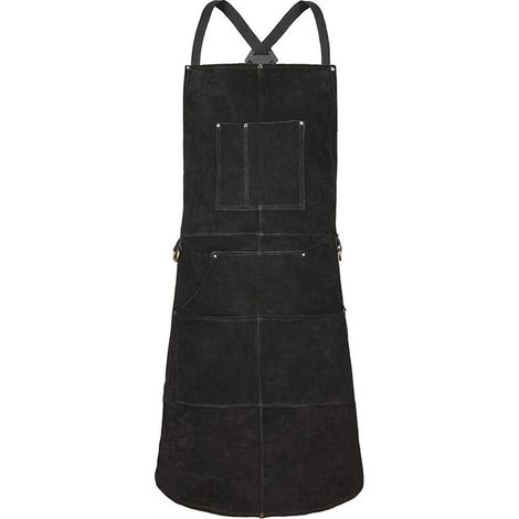 Tablier de Cuisine Femme homme Étanche, Tablier Barbecue avec 10 Poches Professionnelle, Design croisé dans le dos Réglable M-XXXL Tablier pour Chef, Jardin, Café (Noir) (1/4)