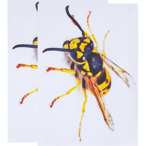 Autocollants 3D Guêpe compatibles avec la décoration de voiture, 2 feuilles en PVC jaune (1/5)