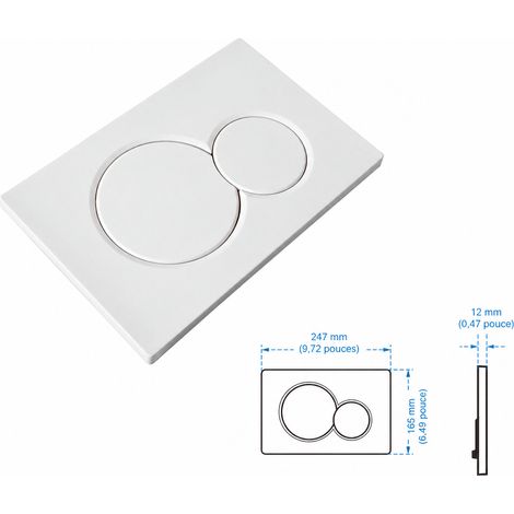 Plaque de commande WC compatible avec Sigma 01 panneau double chasse modèle blanc résine 1 × 1 × 1 cm 1 g – Livraison gratuite
