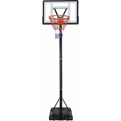 Panier de basket autoportant 210-260 cm hauteur réglable – Base en PE pour stabilité – Portable avec 2 roues – Utilisation intérieure et extérieure – Rhafayre
