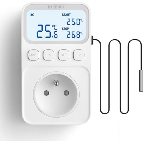 Regulateur de Temperature Prise Thermostat Terrarium Chauffage Refroidissement Mode Temperature Fonction de Minuterie Ecran LCD Pour Serre Incubateur Brassage Reptile (1/5)