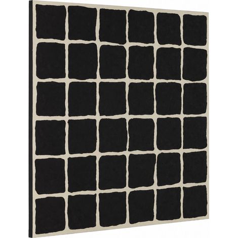 Toile abstraite noire et blanche texturée - Noir et blanc (1/5)