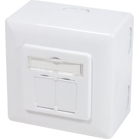 Logilink CAT 6 Auf und Unterputzdose vollgeschirmt RAL 9003 (NP0039A)