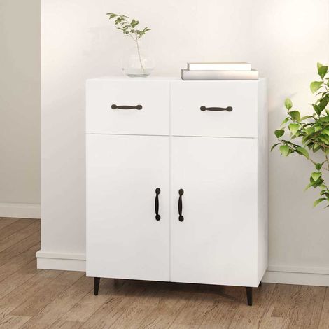 Buffet - Armoire de rangement Enfilade Blanc 69,5x34x90 cm Bois d'ingénierie BV597649 - BonneVie (1/5)