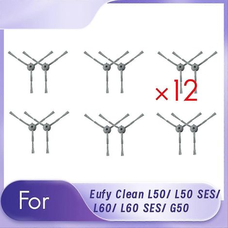 Lot de 12 brosses latérales de rechange pour nettoyeurs Eufy Clean L50/L50 SES/L60/L60 SES/G50 (1/5)
