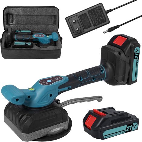 Machine à poser les carreaux 21 V, capacité de charge de 45 kg, ventouse de 130 mm, outil vibrant avec ventouse allongée,bleu