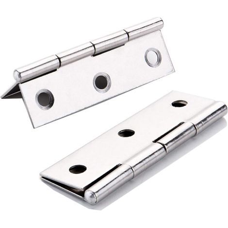 2pcs Stainless Steel Home Furniture Hardware Door Hinge Long 75mm x 50mm (1/4)