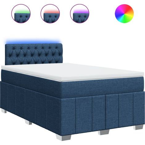 Maison Exclusive - Sommier à lattes de lit avec matelas bleu 120x190 cm tissu