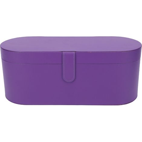 Trousse de voyage pour sèche-cheveux en PU, résistante aux rayures et aux éclaboussures, idéale pour ranger vos outils de coiffure à la maison (violet). (1/5)