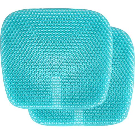 Coussin de Siège en Gel Coussin Sciatique de Soulagement de Douleur Respirable Absorbe la Pression pour Chaise, Bureau, Voiture, Fauteuil (2PCS) (1/5)