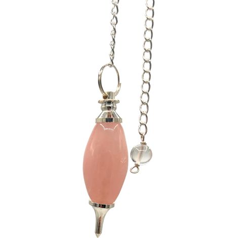 Pendule de pierres précieuses en forme de lingam - Quartz rose- Vendu par 1 (1/2)