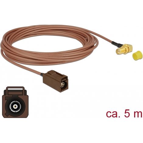Delock Antena Cable FAKRA F hembra  SMA 90Â° mampara hembra RG-316 5 m