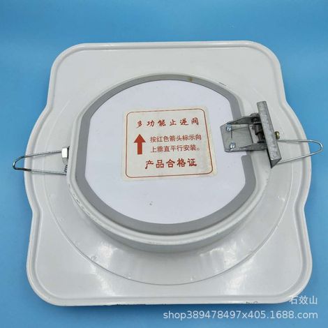 Multifunctional non-return valve in powder-coated stainless steel, kitchen extraction valve, odor control valve, flue backdraft damper, smoke control device.
