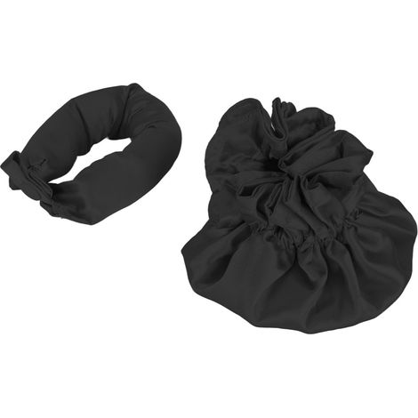 Bandeau de Nuit en Satin pour Cheveux Longs et Bouclés, Kit de Protection Capillaire sans Chaleur - Noir (1/5)