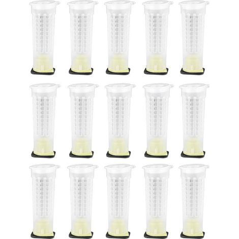 15 gabbie per api regine, multifunzionali, anti-morso, protettive, attrezzatura per apicoltura in plastica, strumenti per insetti (3x1.2x1.2 pollici) (1/5)