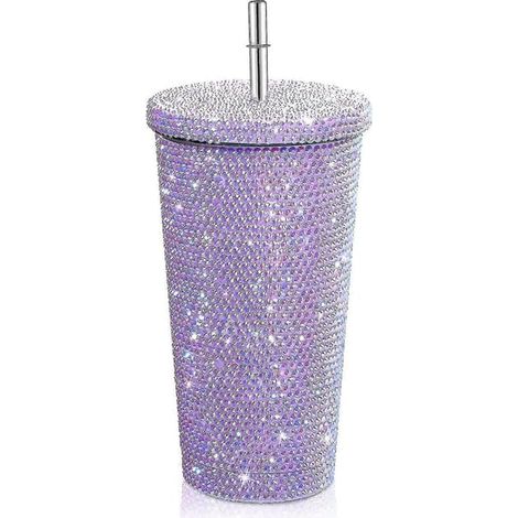 Gourde à paillettes Bling Diamond avec couvercle violet (1/5)