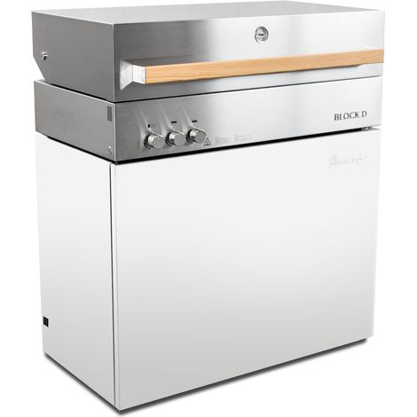 Flammkraft Block D Gasgrill Gen. 5 Elfenbeinweiss 16 kW 75 bis 900°C BBQ Grill Gas